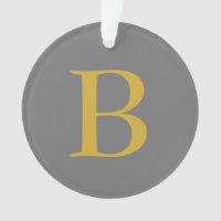 Modern Grijs Goud Kleur Monogram Naam Initiaal