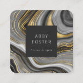 Modern Grijs Goud Marmer Designer Visitekaartje (Voorkant)