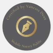 Modern Grijs & Goud Notaris Zegel Gecertificeerd d (Voorkant)