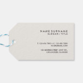 Modern grijs linnen elegant goud monogram dank u cadeaulabel (Achterkant Horizontaal)