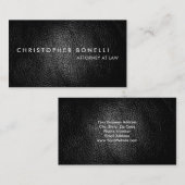 Modern grijs minimalistisch leder Visitekaartje (Voorkant / Achterkant)