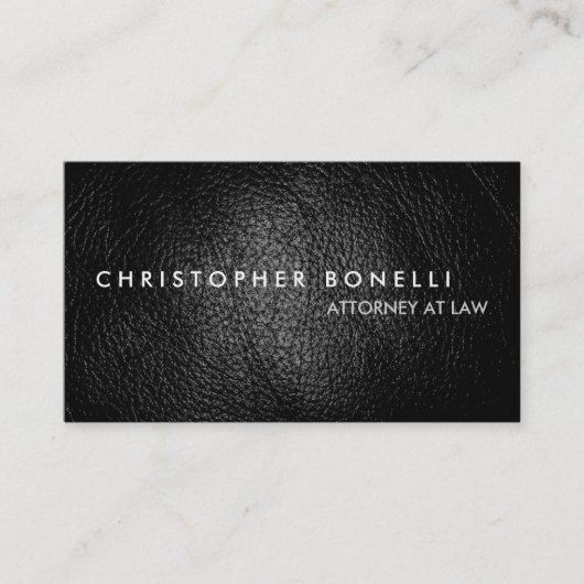Modern grijs minimalistisch leder Visitekaartje (Voorkant)