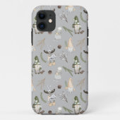 Modern grijs neutraal kerstpatroon Case-Mate iPhone case (Achterkant)