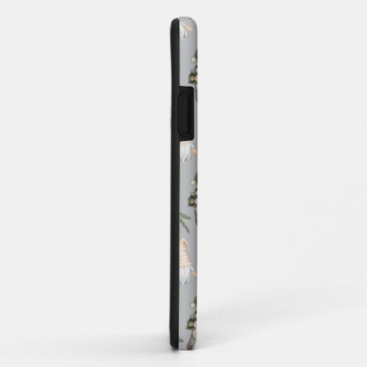 Modern grijs neutraal kerstpatroon Case-Mate iPhone case (Achterkant/rechts)