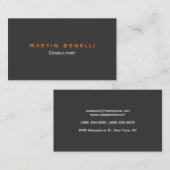 Modern grijs Oranje Visitekaartje (Voorkant / Achterkant)