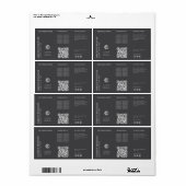 Modern Grijs QR Code Wraparound Fles Ingrediënt Etiket (Full Sheet)