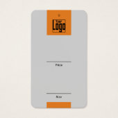 Modern Grijs Sinaasappel Logo QR Code Kledingstuk Visitekaartje (Voorkant)