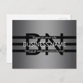 Modern grijs verloop en horizontale zwarte strepen briefkaart (Voorkant / Achterkant)
