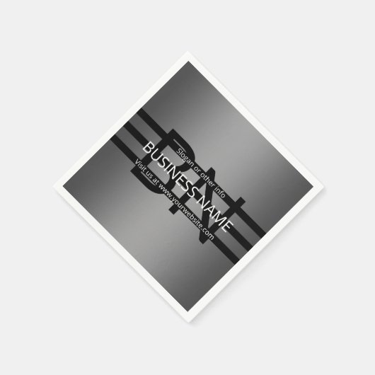 Modern grijs verloop en horizontale zwarte strepen servet (Hoek)