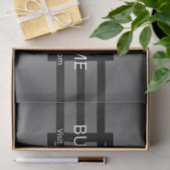 Modern grijs verloop en horizontale zwarte strepen tissuepapier (Geschenk)