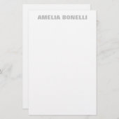 Modern Grijs Wit Krachtig Minimalistisch Professio Briefpapier (Voorkant / Achterkant)