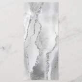 Modern grijs zilveren agaat bruiloft menu (Achterkant)