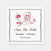 Modern & grillig Hand getrokken bruiloft Servet (Voorkant)