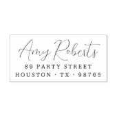 Modern grillig script naam retouradres 	rubberstempel (Afrduk)