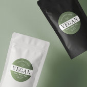 Modern groen 100% vegan productlabel ronde sticker