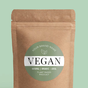 Modern groen 100% vegan productlabel ronde sticker