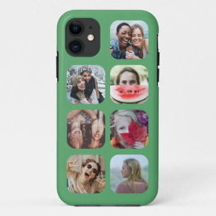 modern groen 7 Photo Collage Sjabloon iPhone 11 Hoesje