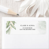 Modern groen aquarel gebladerte adres etiket (Insitu)