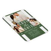 Modern Groen Bewaar de datum Huwelijksfoto Magneet (Rechterzijde)