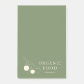 Modern groen biologisch voedsel post-it® notes (Voorkant)