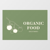 Modern groen biologisch voedsel raamsticker (Vel)