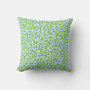 Modern Groen Blauw Luipaard Dierenprint Patroon Kussen
