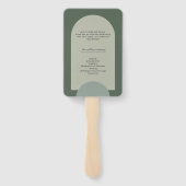 Modern groen boho boog geometrisch bruiloft progra handwaaier (Achterkant)