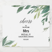 Modern groen botanisch gebladerte Vrijgezellenfees Sparkling Wijnetiket (Enkel label)