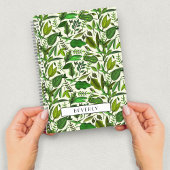 Modern groen botanisch monogram notitieboek