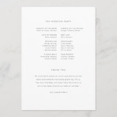 Modern groen bruiloft programma (Achterkant)