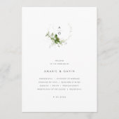 Modern groen bruiloft programma (Voorkant)