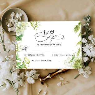 Modern groen bruiloft RSVP Kaart