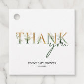 Modern groen en goud Baby shower dank u Bedankjes Labels (Voorkant)