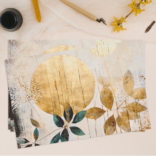 Modern groen en goud tissuepapier