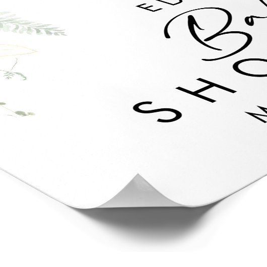 Modern groen en goud welkom Baby shower teken Poster (Hoek)