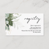 Modern groen en gouden Baby register QR-code Informatiekaartje (Voorkant)