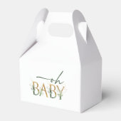 Modern groen en gouden Baby shower Favor Box Bedankdoosjes (Achterkant)