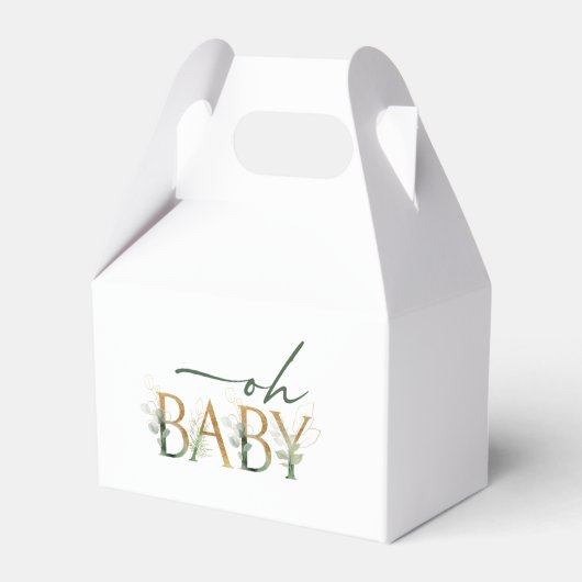 Modern groen en gouden Baby shower Favor Box Bedankdoosjes (Achterkant)