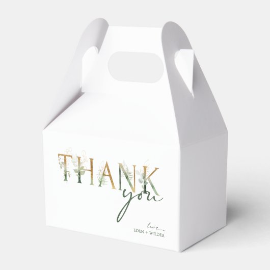 Modern groen en gouden Baby shower Favor Box Bedankdoosjes (Voorkant Zijde)