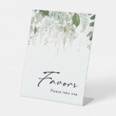 Modern groen en gouden Baby shower gunsten Reclamebord Met Voetstuk (Voorkant)