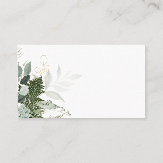 Modern groen en gouden luier Raffle Baby shower Informatiekaartje (Achterkant)