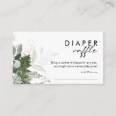 Modern groen en gouden luier Raffle Baby shower Informatiekaartje (Voorkant)