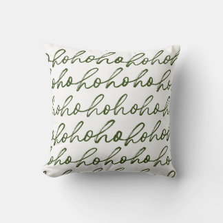 Modern groen en wit kerstscript patroon kussen