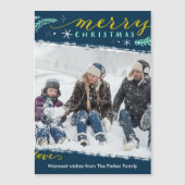 Modern Groen Goud Script Eenvoudig Kerstmis Magnet (Voorkant)