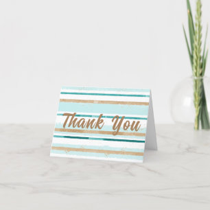 Modern Groen Goud Waterverf Streep Baby shower Bedankkaart