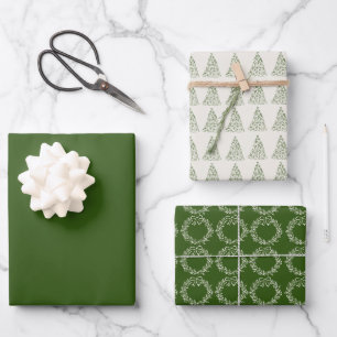 Modern groen kerstinpakpapier inpakpapier vel