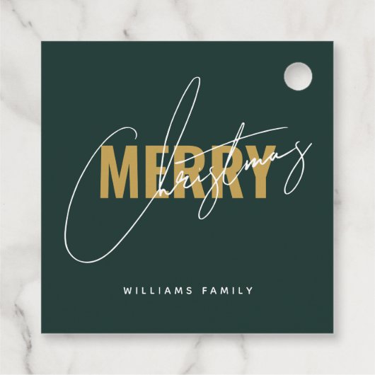 Modern groen kerstscript bedankjes labels (Achterkant)