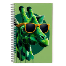 Modern Groen Kleurrijk Giraffe Notitieboek