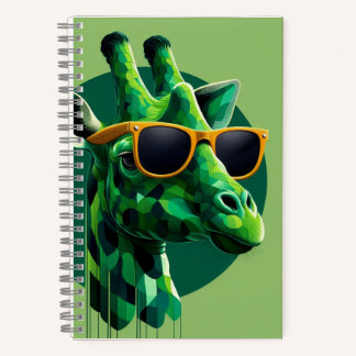 Modern Groen Kleurrijk Giraffe Notitieboek
