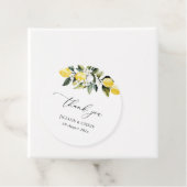 Modern groen Lemon Bloemen bruiloft Dank u Bedankjes Labels (In situ)